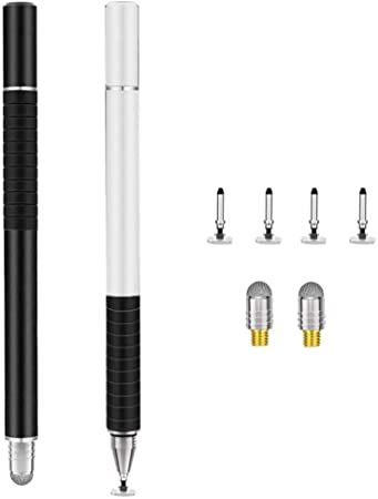 Stylus Pen, Universal Stylus, Touch Screen Pens for All Capacitive Touch Screens Cell Phones, Tablets, Laptops, 2 Pieces with 6 Replacement Tips