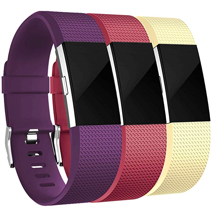 Maledan Bands Replacement Compatible with Fitbit Charge 2, 3-Pack, Women Men