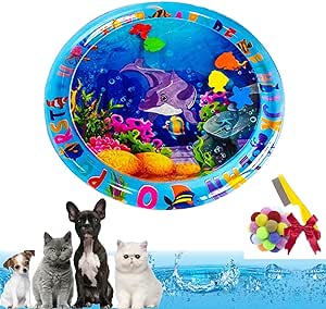 Cat Splash Play Mat,Water Sensory Play Mat for Cats,Pet Water Sensory Mat,Cat Water Play Mat,Sensory Play Mat for Cats,Interactive Cat Toy for Indoor Cats (I)