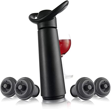 Vacu Vin Vacu vin inc wine saver concerto with 4 stoppers standard black, 1 Ounce