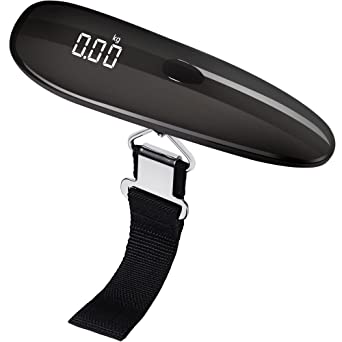 Pjp Electronics Digital Luggage Scale, Travel Weight Scale, Hanging Baggage Hand Held Scale, Portable Suitcase Weighing Scale with Hook, 110 Lb Capacity