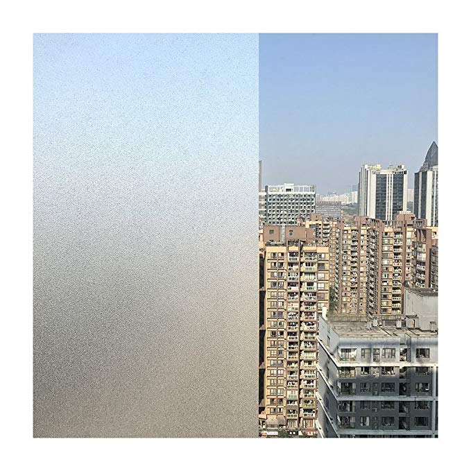 Xindinyi White Frosted Privacy Window Film Static Cling Glass Film Anti UV for Office Home Hospital Bathroom Kitchen (23.6"x157.4", Style-Matte White)