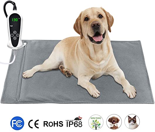 RIOGOO Pet Heating Pad, Upgraded Electric Dog Cat Heating Pad Indoor Waterproof, Auto Power Off (X-Large: 32"x 20")