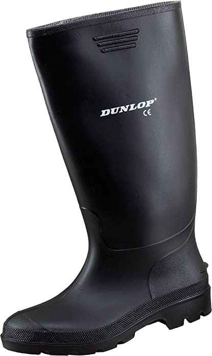 Dunlop Men's Rubber Boots with High Leg – Black