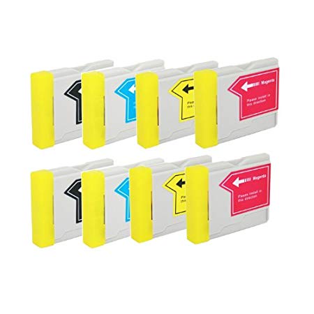 HI-VISION HI-YIELDS Compatible Ink Cartridge Replacement for Brother LC51 (2 Black, 2 Cyan, 2 Yellow, 2 Magenta, 8-Pack)
