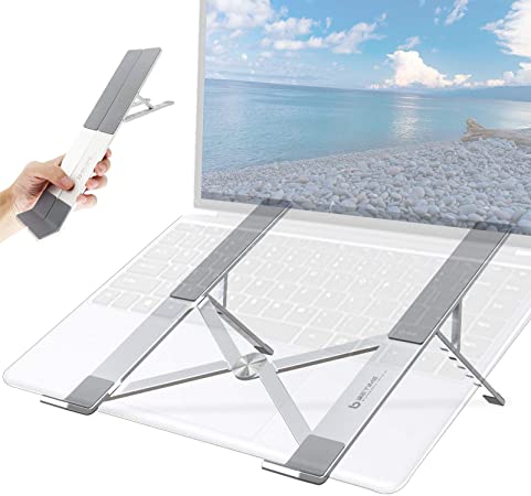 BeTime Laptop Stand Portable, Computer Stand, Laptop Stand Aluminum Adjustable, Travel Notebook Stand Compatible with 11.6-17.5" MacBook Pro Stand