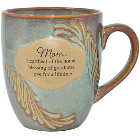 Mom Mug - Whispering Wings Features "Mom...heartbeat of the home, blessing of goodness, love for a lifetime" Mothers Day Gift