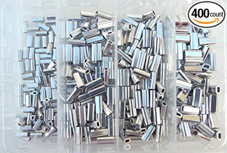 Mini Aluminum Oval Crimp Kit 100pcs each .8,1.0,1.1,&1.3mm 50lb-150lb
