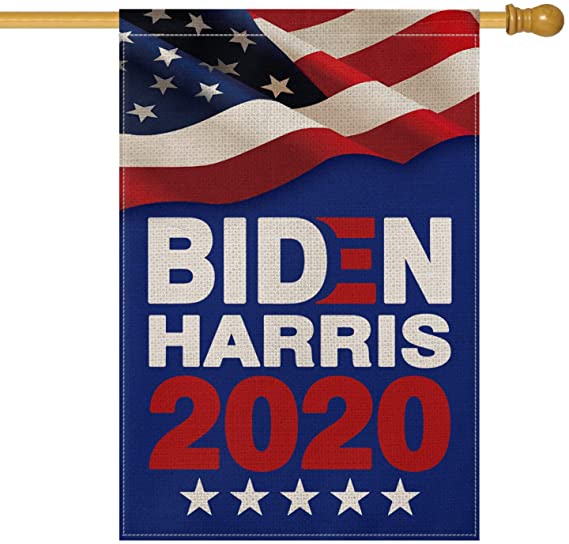 AVOIN Biden Harris 2020 House Flag Vertical Double Sided Patriotic Strip and Star, American President Election Yard Outdoor Decoration 28 x 40 Inch