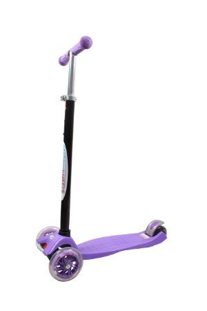 Chrome Wheels® 3 Wheel Micro Mini Kick Scooter with Adjustable Handle Bar and LED Light Up Wheels