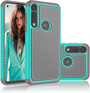Moto G Power Case, Motorola G Power 2020 Case, Njjex [Nveins] Hybrid Dual Layers Hard Plastic Back   Soft Silicone Rubber Armor Defender Shockproof Slim Phone Cover for Moto G Power [Turquoise]