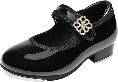 Stelle Girls Tap Shoes Boys Buckle PU Leather Dance Shoes(Toddler/Little Kid/Big Kid)