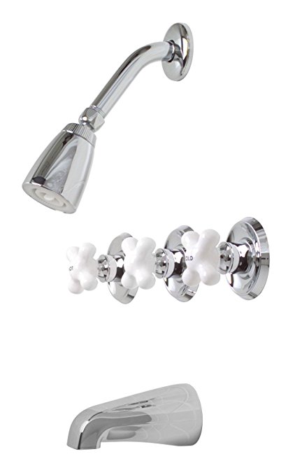 Premier 204347 Ashbury Three-Handle Tub & Shower Faucet, Chrome