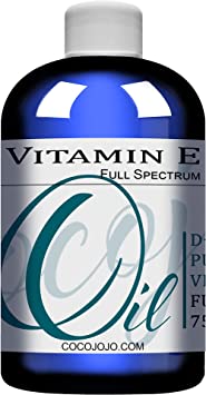 Vitamin E Oil - 100% Pure & Undiluted, Full Spectrum, Alpha Tocopherol, 75,000 IU - 8 oz - for Skin, Hair, Nails, Body Care Hydrating Rejuvenating Skin Treatment Oil - Natural Antioxidant