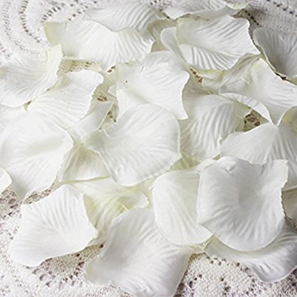 Cozyswan 4000 Silk Rose Petal ivory white Wedding Decorations Petals Artificial Petals
