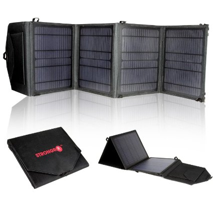 LB1 High Performance 28W 18V Solar Charger Foldable High Efficient Monocrystalline Panels for Charging Laptops 15-18V Ultra Fast 21A USB iCharging Technology for Cell Phone iPhone Tablet Laptops