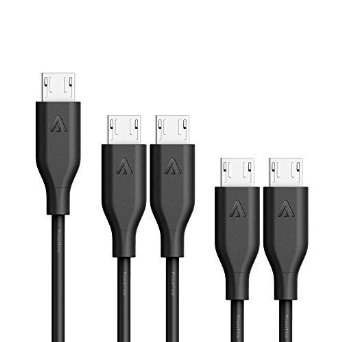 Anker [5-Pack] PowerLine Micro USB - Durable Charging Cable [Assorted Lengths] for Samsung, Nexus, LG, Android Smartphones and More (Black)