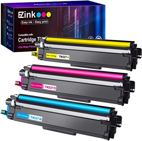 E-Z Ink (TM) High Yield Compatible Toner Cartridge Replacement for Brother TN227 TN223 TN-227 TN-223 Compatible with MFC-L3750CDW HL-L3210CW HL-L3290CD HL-L3230CDW MFC-L3710CW Printer (C/M/Y, 3 Pack)