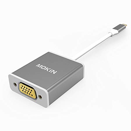 USB-C To VGA Adapter 1080P @60Hz For 2017MacBook Pro, Lenovo 900,Dell XPS 13,HP Spectre x2 and more- Newest Updated Version (USB-C TO VGA)