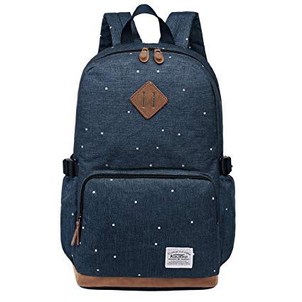 S-ZONE 15.6 Inch Laptop Classical Stylish Fashion Students Large Lightweight School Backpack Travel Outdoor Oxford Plenty Room College Rucksak for Teenager Weekend Bag