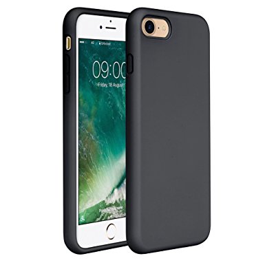 iPhone 8 Silicone Case, iPhone 7 Silicone Case Miracase Liquid Silicone Gel Rubber Case Full Body Protection Shockproof Cover Case Drop Protection for Apple iPhone 7/ iPhone 8(4.7") (Black)