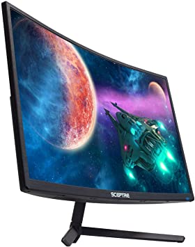 Sceptre Curved 24" Gaming Monitor 1080p up to 165Hz DisplayPort HDMI x3 99% sRGB, AMD FreeSync Build-in Speakers Machine Black 2022 (C248B-FWT168)