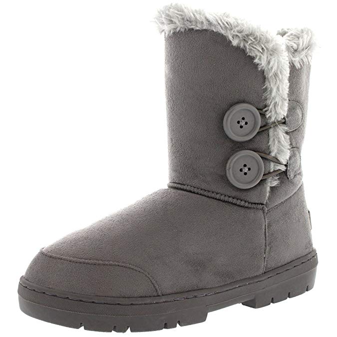 Holly Womens Twin Button Waterproof Winter Snow Boots