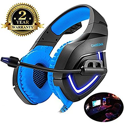 Gaming Headset, ENVEL Sound Clarity LED Lights Headset with Mic [ Volume Control ] Noise Isolation [ Soft Comfy EarPads & Omnidirectional Microphone ] Gamer for PS4 PC Xbox One Laptop Smartphone Computer