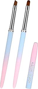 Sliverdew Nail Art Clean Up Brushes, 2Pcs Round&Angled Nail Painting Brushes Professional Nail Design Brushes , Finger Nail Polish Brush for Cleaning Mistake on the Cuticles