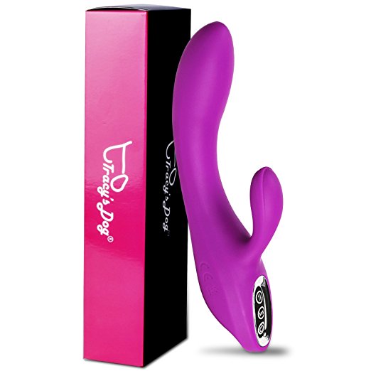 G Spot Vibrator Dildo, Tracy's Dog Vagina and Clitoris Rabbit Vibrating Massager,Silicone Powerful Dual Motors Adult Sex Toy for Couples, Women and Men