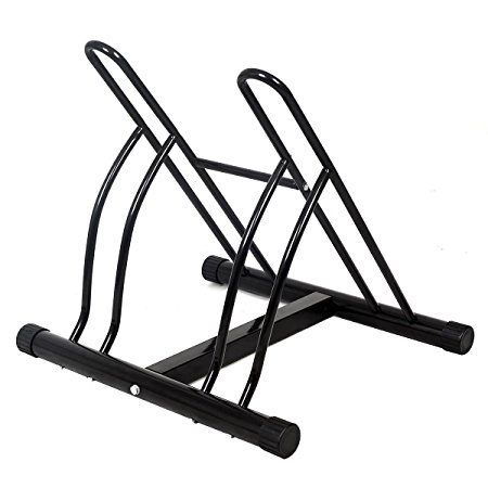 Goplus® New Two Bicycle Bike Stand Rack Garage Floor Storage Organizer Cycling Rack