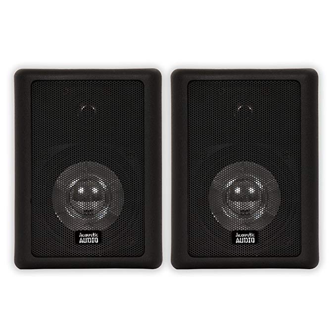 Acoustic Audio 151B Indoor/Outdoor Speakers (Black, 2)