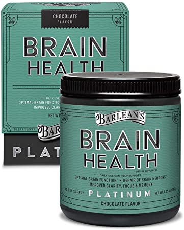 Barlean’s Brain Health Drink Mix 30 Day Supply (Chocolate Flavor)