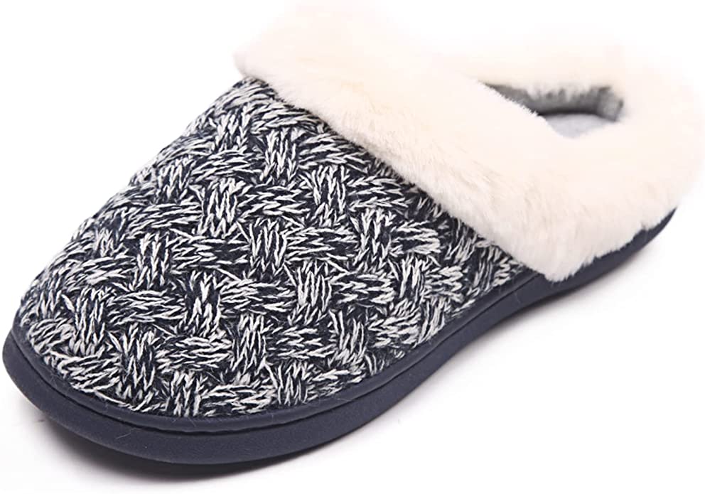 Caramella Bubble Women's Fuzzy Slip on Slippers,Cozy Memory Foam House Slippers,Plush Fleece Warm Indoor Outdoor House Shoes
