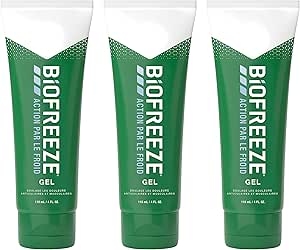 Biofreeze - Lot de 3 Tubes Gel Action par le Froid - Soulage les douleurs musculaires et articulaires - 3 x 118ml