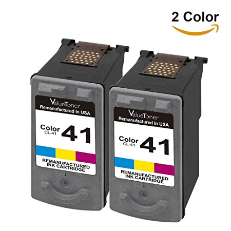 Valuetoner Remanufactured Ink Cartridge Replacement For Canon CL-41 0617B002 (2 Color) 2 Pack Compatible With PIXMA iP1600 iP1700 iP1800 iP2600 iP6210D iP6220D iP6310D MP140 MP150 MP160 MP170 MP180 MP190 MP210 MP450 MP460 MP470 MX300 MX310 Printer