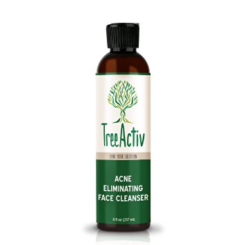 TreeActiv Fresh and Clear Acne Eliminating Face Wash - With Sulfur Powder & Vitamin C To Clears Blackheads, Breakouts, Pimples & Other Blemishes For Teens & Adults (8oz)