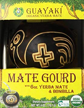 Guayaki Pre-Columbian Gourd Gift Pack with 6 oz of Loose Yerba Mate
