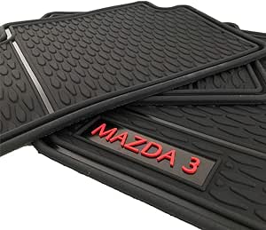 Car Floor Mats for Mazda 3 OEM Genuine - All Weather-Rubber- Heavy Duty - (2019,2020,2021,2022,2023) Complete Set (Black)