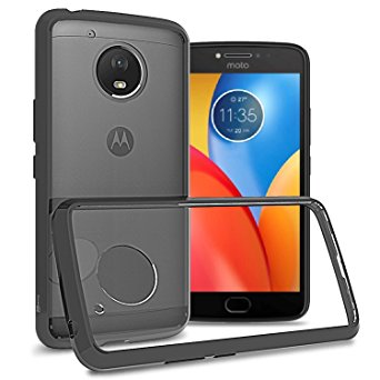 Moto E4 Plus Case, Moto E Plus 4th Generation Case, CoverON ClearGuard Series Hard Slim Fit Cover with Clear Back and Flexible TPU Bumpers for Motorola Moto E4 Plus (E Plus 4th Generation) - Black