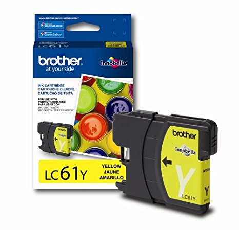 Brother LC61Y Ink Cartridge -325 Retail Packaging-Yellow