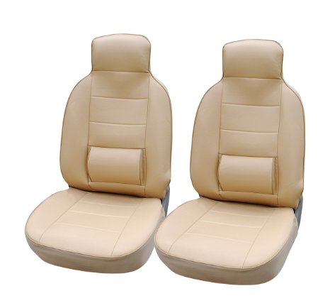 125003 Tan-Leather like car Seat Cover with Lumbar Support for standard bucket seat, compatible to Lexus NX200 2017 2016 2015-2007 ES350 2017 2016 2015-2007