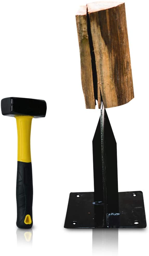 East World Wood Splitter The Axe Wedge” Splitting Maul for Small Firewood - Easy to Use Small Log Splitter Wedge - Manual Kindling Splitter - Solid Steel Splitting Wedge – Includes 2.2Lbs Hammer