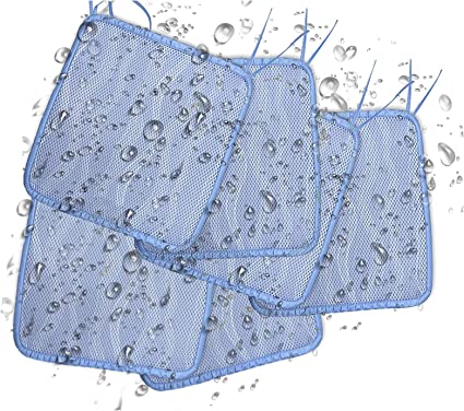 KASENTEX Indoor/Outdoor Seat Cushion with Ties, Lightweight Water Resistant Seat Pad for Indoors, Outdoors, Patio, and Home: 16x16in, Blue Set of 6