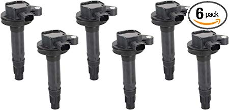 Ignition Coil Pack Set of 6 - Fits 3.5L, 3.7L V6 Ford Edge, Flex, F150, Explorer, Fusion, Mustang, Taurus, Taurus X, Lincoln MKS, MKX, MKZ - Replaces 7T4E-12A375-EE, DG520, 7T4Z12029E, DG-520, C1595