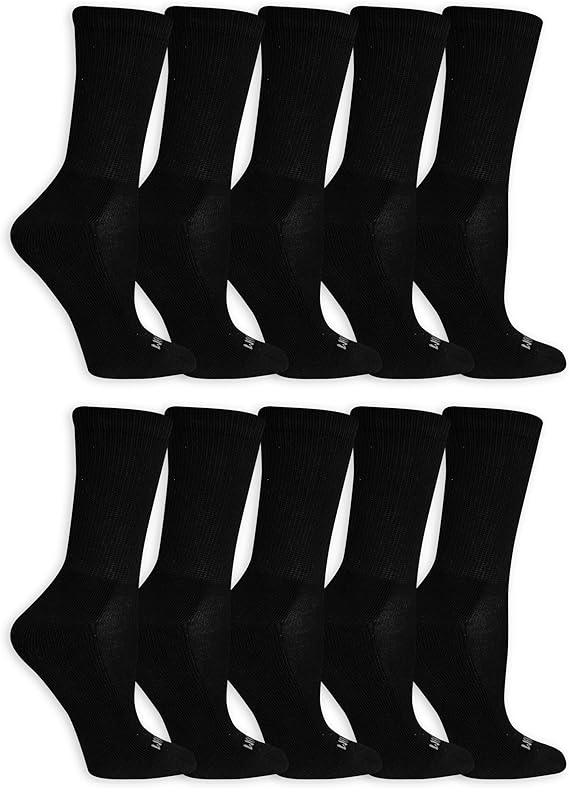 Fruit of the Loom womens Everyday Soft Cushioned Socks - 10 Pair Packs
