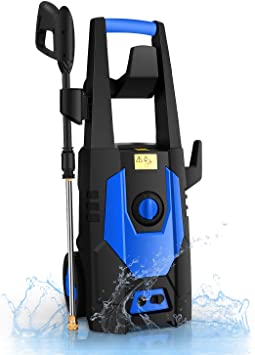 mrliance 3500PSI Electric Power Washer 1800W 2.0GPM House High Pressure Washer with 4 Adjustable Nozzles, Spray Gun and Detergent Bottle for Cars Fences Patios Garden Cleaning,Blue