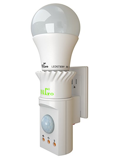 Motion Sensor Light Pro Motion Sensing Socket Plug, 9W LED Bulb Daylight White