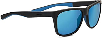 Serengeti Livio Sunglasses Sanded Black/Blue Unisex-Adult Medium