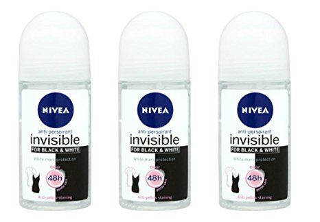 Nivea for Women Deodorant Roll On 1.69 oz - 3 Pack (Invisible B&W Clear)